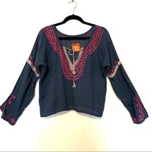 Free People Boho Tunic Sheer Blouse